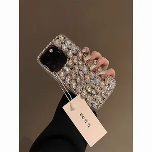 CC Brand Premium Rhinestone iPhone17 16 15 14 13 12 Pro Max Case Transparent Anti-Internet Celebrity Style No Warranty