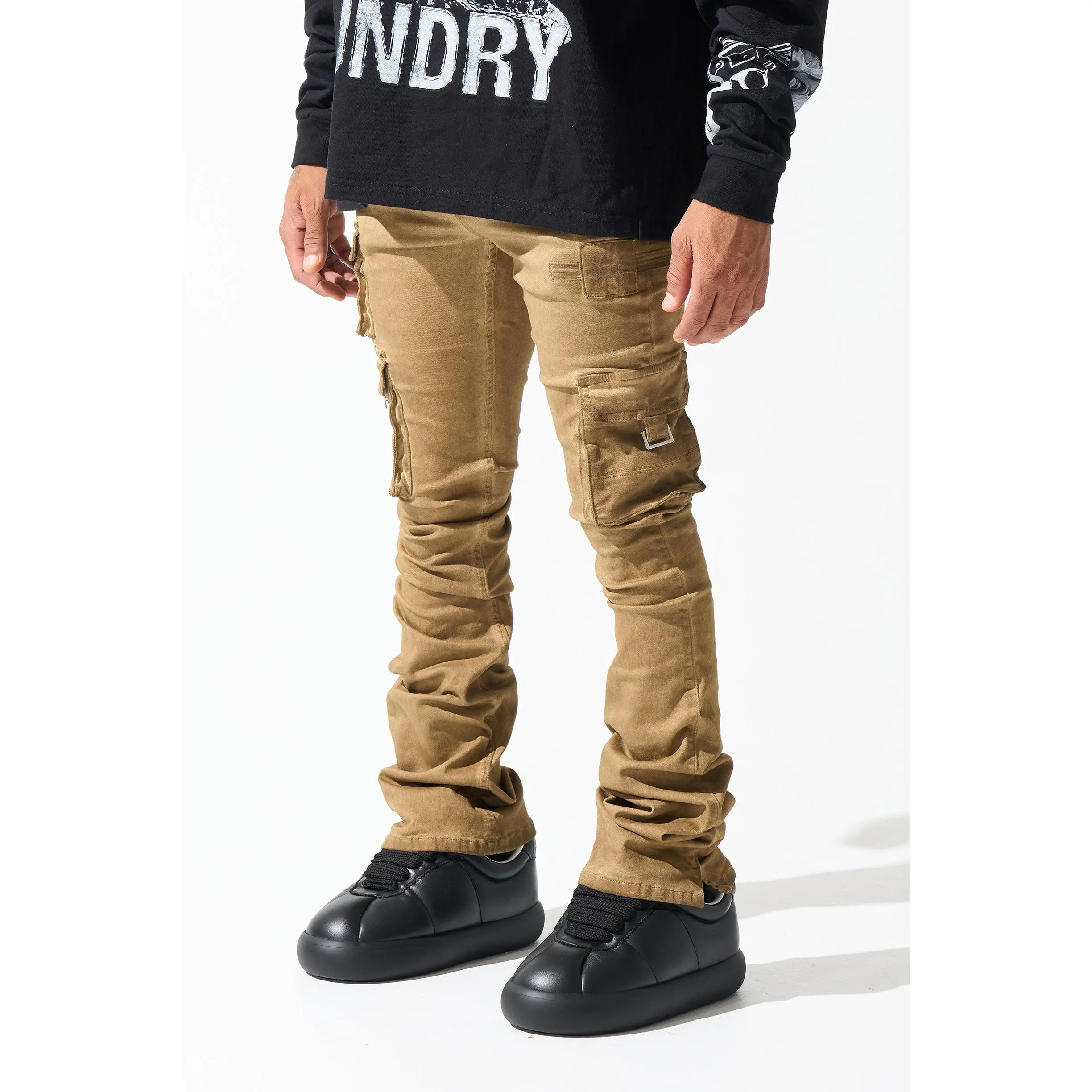 "CINNAMON" Cargo Stacked Jeans