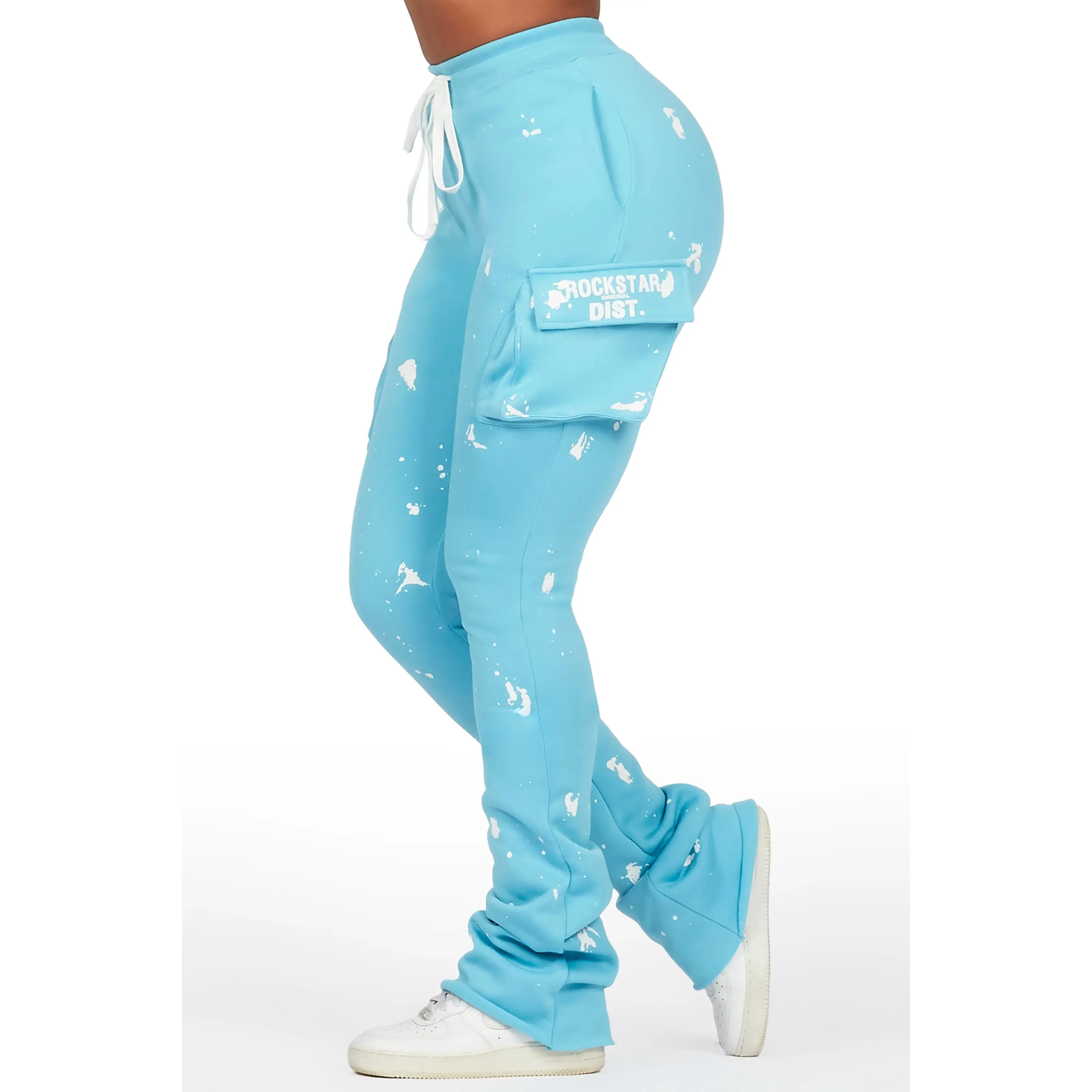 Antonia Blue Cargo Stacked Track Pant