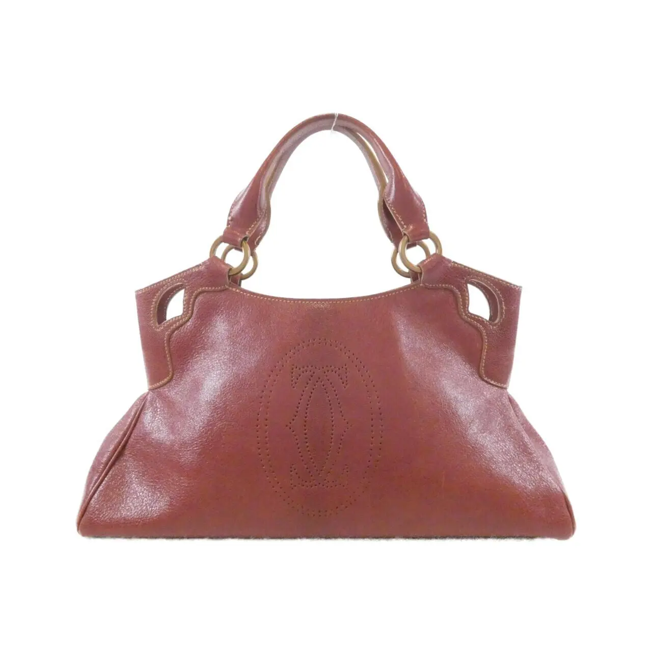Pre-owned Cartier Calfskin Shoulder Bags Marcello Leather Handbag