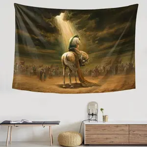 Top Quality Shia Islamic Hazrat Ali Asghar & Hazrat Hussain Banner Tapestry, Muharram Religious Art Wall Decor, Wall Hanging for Living Room, Bedroom Home Supplies Accessory
