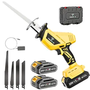20V Cordless Reciprocating Saw, 3000RPM Powerful Cutting, All-Purpose Sabre Saw for Home & Outdoor Use, Ideal for Wood Cutting, Tree Trimming, Demolition & Pipe Cutting machine