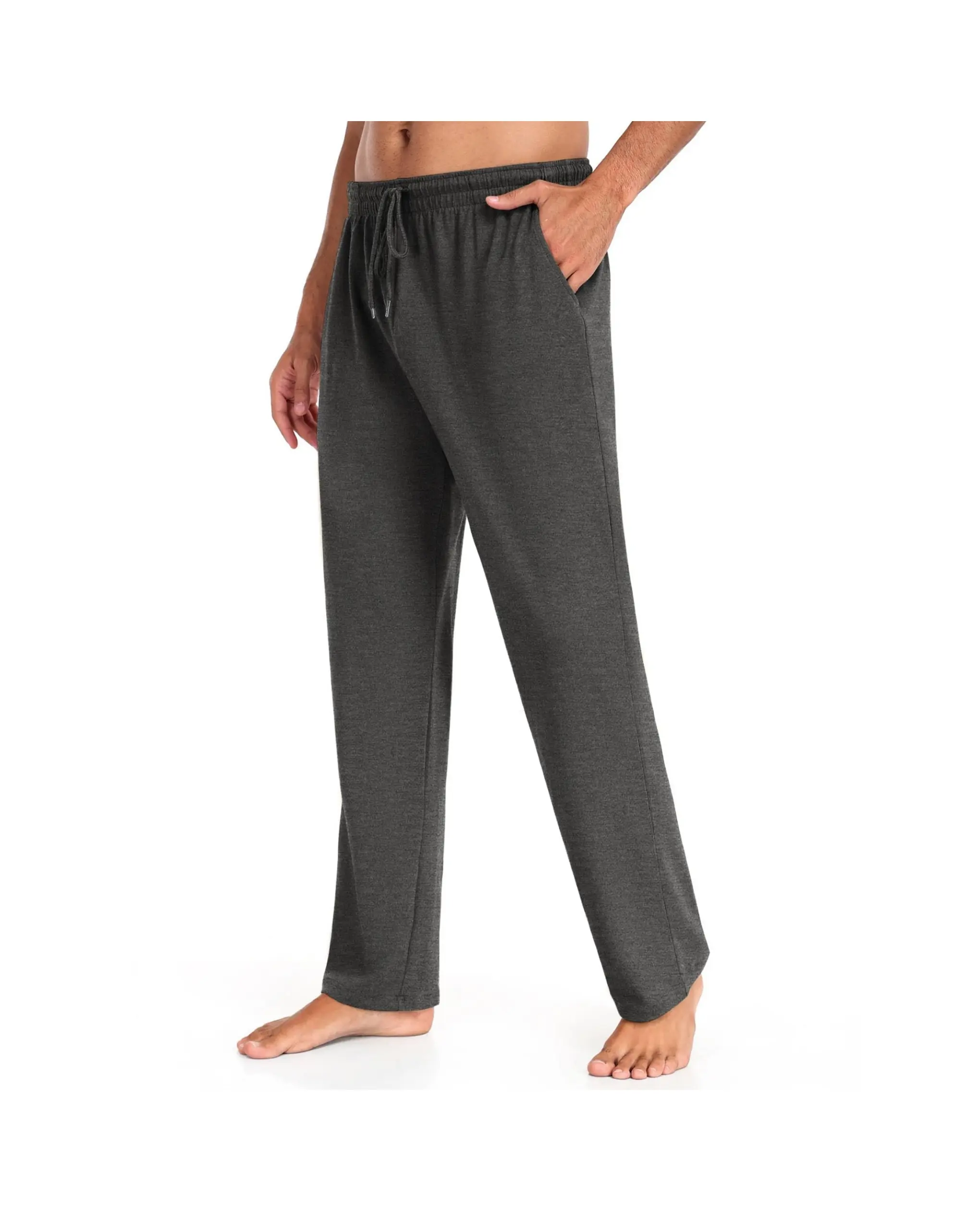 COOFANDY Men's Pants Cotton Yoga Pants Casual Sweatpants Jogger Open Bottom Lounge Pants with Pockets Gift Ideas
