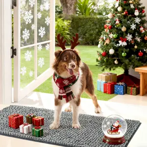 Bedsure Dog Door Mat - Super Absorbent Microfiber Dog Door Mat for Muddy Paws, Non-Slip Washable Pet Rug, Quick Dry Chenille Entryway Carpet, Cat Scratch & Kneading Mat, Machine Washable Indoor Outdoor mat