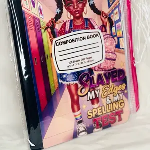 Customized Notebook with Pencil Case - Slayed My Edges & My Spelling Test Composition Book 100 Sheets 200 Pages 9.5 x 7.5 inch