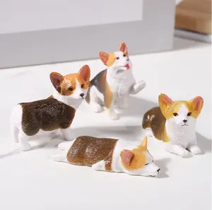 MUNBYN 2026 Mini Corgi Desk Figurines Set of 5 Resin Multi-Pose Puppy Ornaments, Cute Cartoon-Style Corgi Desk Companions for Home Offices, Cubicles, Playful & Charming Desktop Decorations