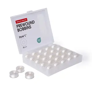 PooLin Richword Style L Prewound Plastic Side Embroidery Bobbins for Commercial Embroidery Machines