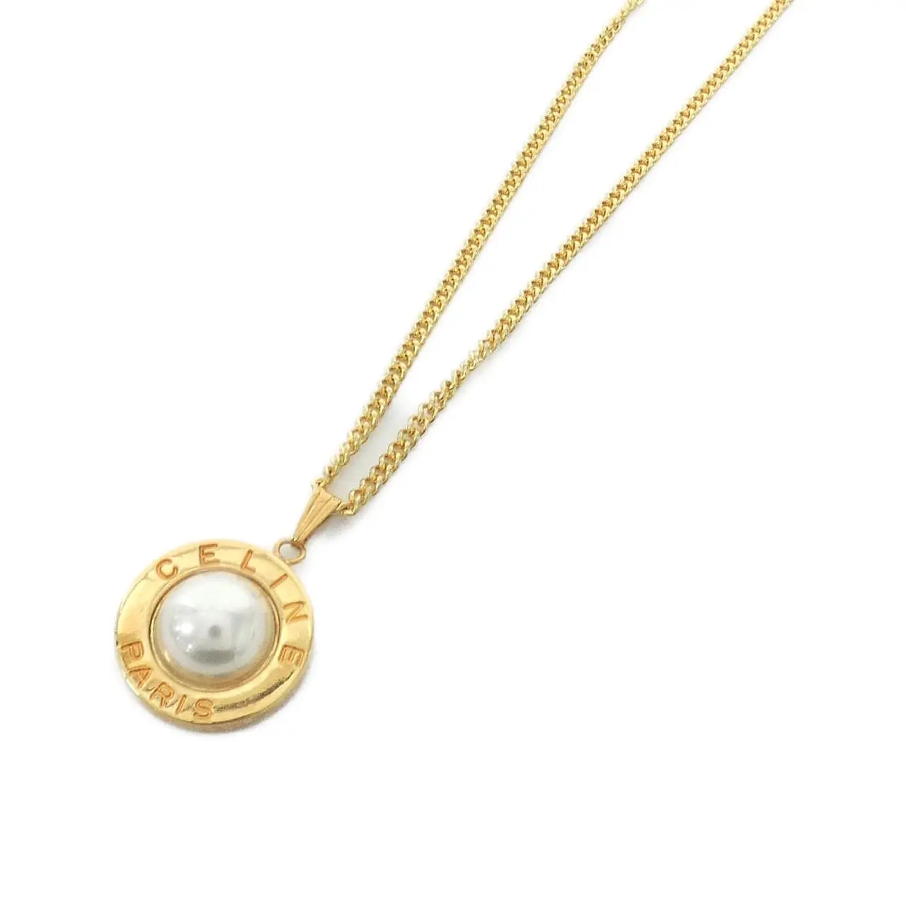 Pre-owned Celine Gold-plated Small Leather Goods Necklace
