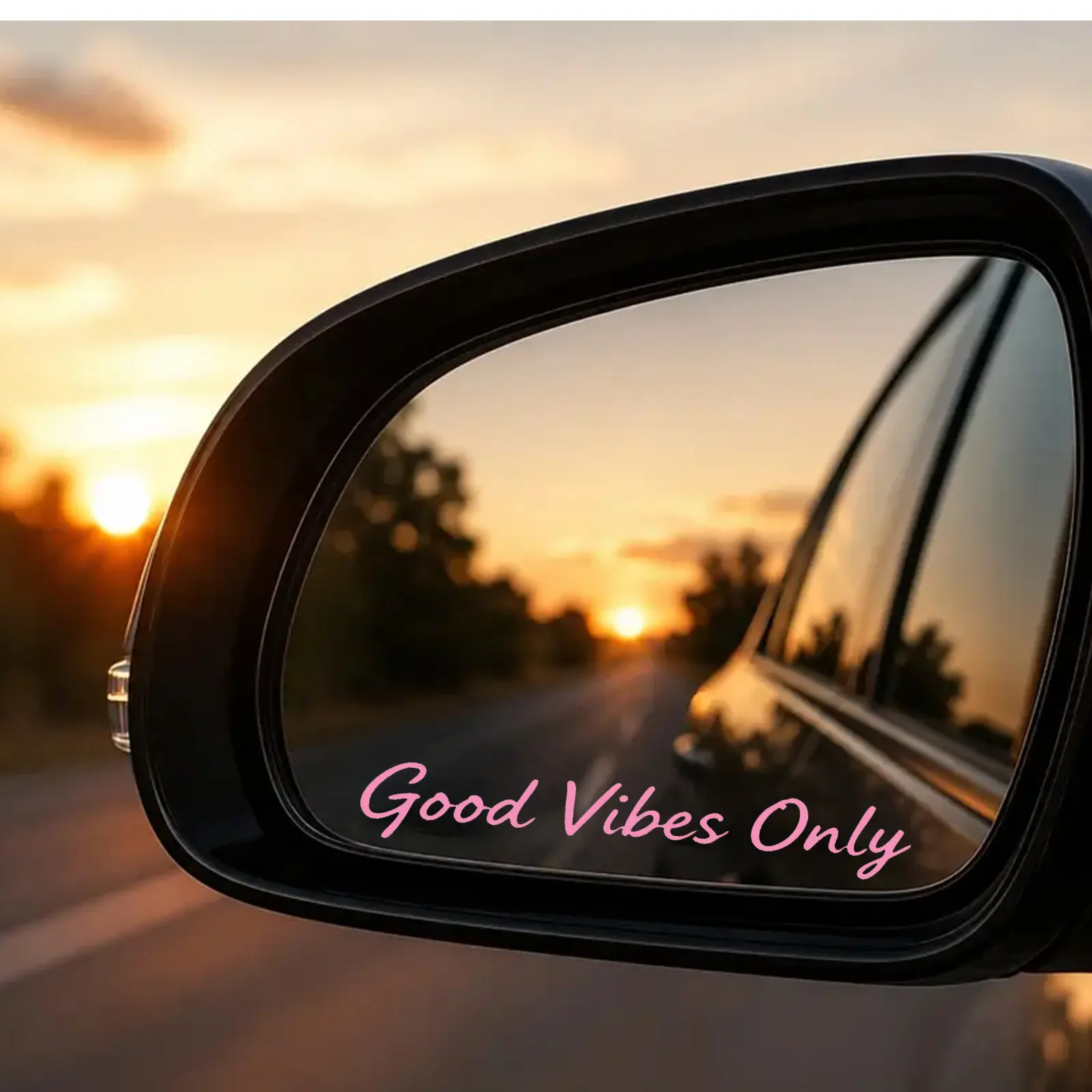 4Pcs Car Rearview Mirror Stickers Set - Family on Board & Good Vibes Only Vinyl Decals, Waterproof Cute Car Exterior Accessory for Side & Center Mirrors
