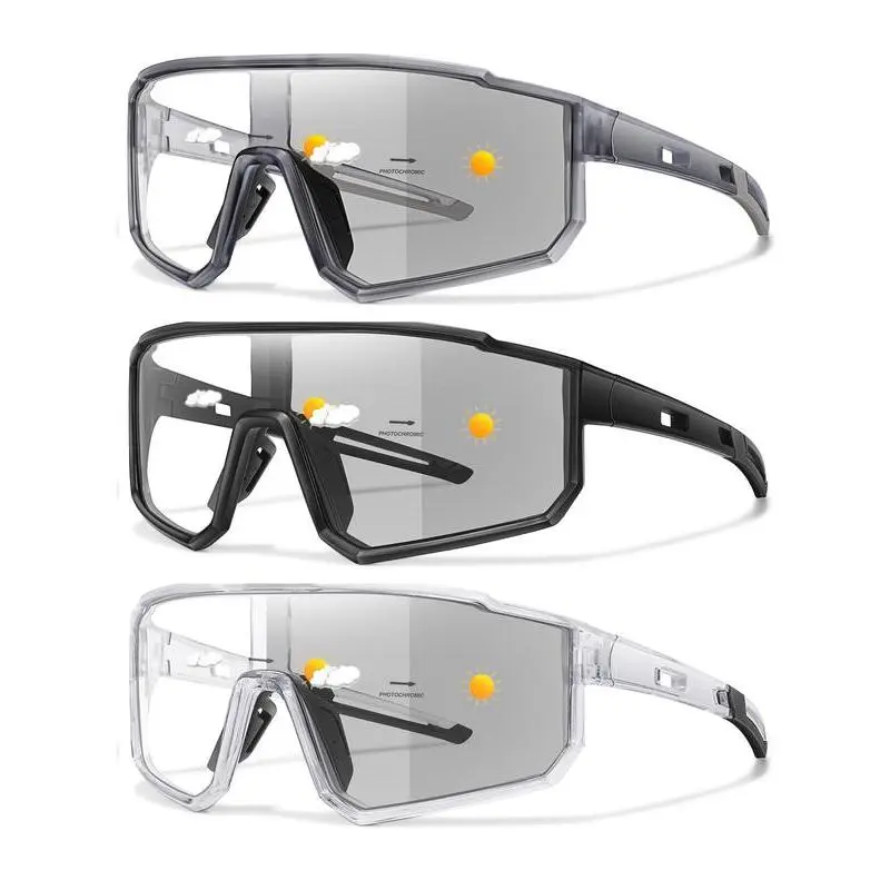 3 packs Fashion Cycling Photochromic Sunglasses For Men Women Classic Casual Windproof Eyewear Outdoor Sports Fishing Baseball