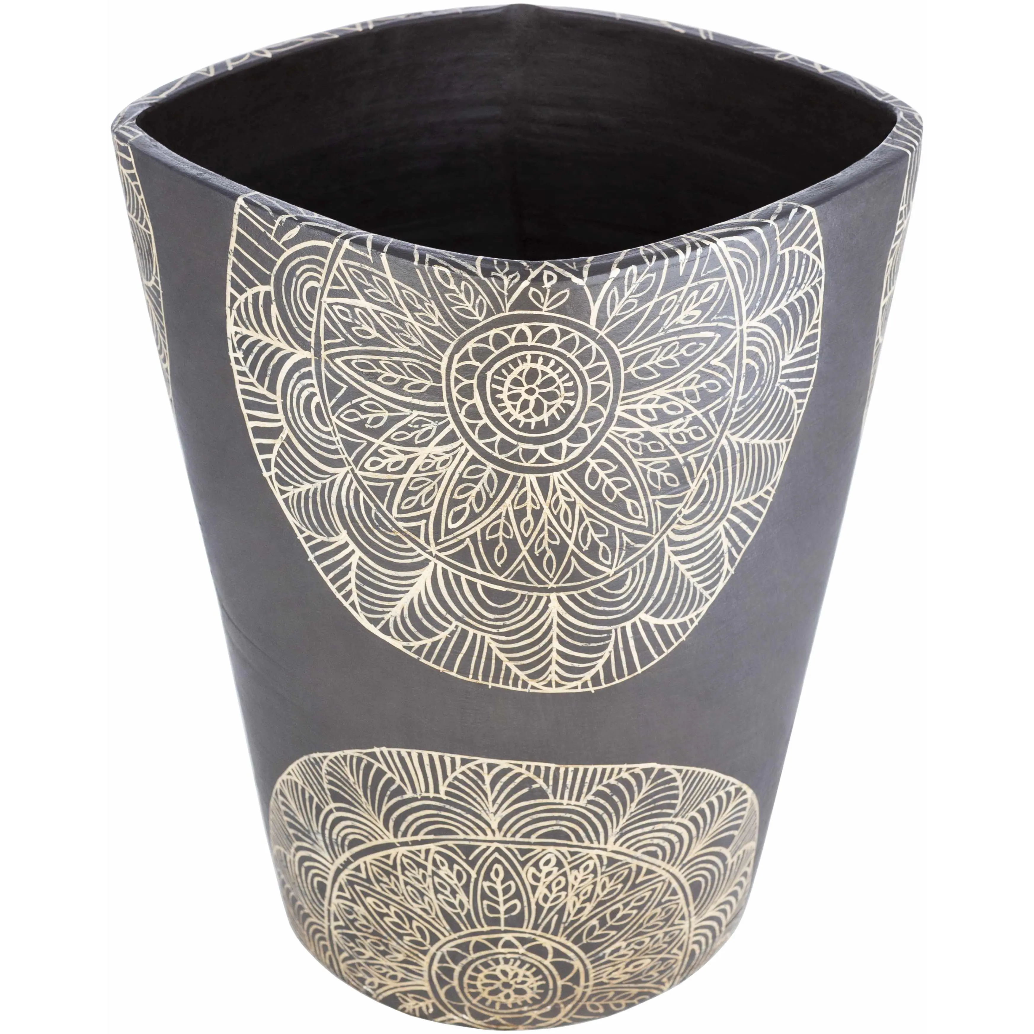 Hearst Terracotta Geometric Black Planter