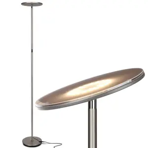 Brightech Sky Flux - Bright LED Torchiere Floor Lamp, for Your Living Room and Office - Halogen Lamp Alternative with 3 Light Options Incl. Daylight - Dimmable Modern Uplight