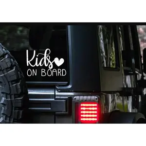 Kids On Board Car Decal, Safety Sticker, Baby On Board Sticker, Children On Board, Cute Vinyl Decals For Car, Emergency Sticker