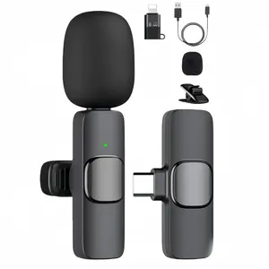 Professional Wireless Lavalier Microphone for Android Cordless Omnidirectional Clip Mic Plug-Play for Interview Video Podcast Vlog YouTube  USB-C Smart Devices 65FT Transmission Rechargeable  microphone Multi-Purpose Mini iPhone Clip-on Microphones interv