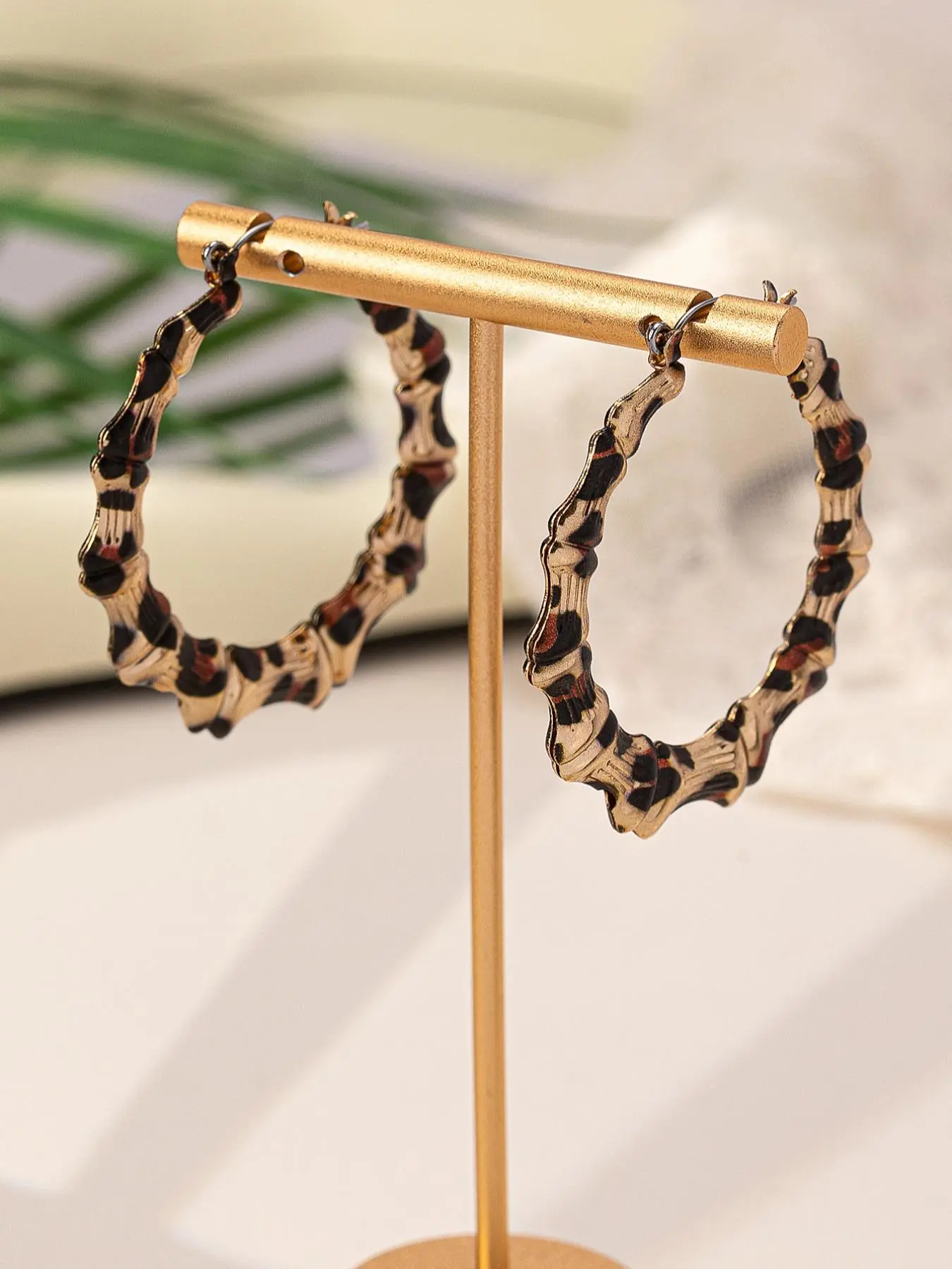 Leopard Print, Animal Print Hoop Earrings (1 Pair), Casual Style Texture Metal Earrings for Women, Casual Jewelry for Party, Daily Decor, Birthday Gift, Accessories