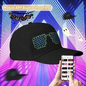 Rayforces NEW 16x32 Full-Color LED Scrolling Hat with Bluetooth App for Custom GIFs Pics Text Removable LED Display for Christmas Party Clubs Outdoor Bar - Firework