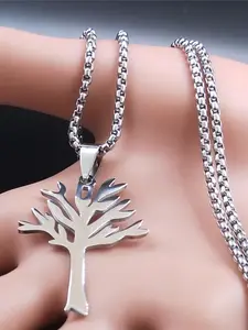 Tree Of Life Design Pendant Necklace, Unique Design Stainless Steel Jewelry for Party, Daily Decor, Trendy All-match & Exquisite Jewelry for Birthday Gift