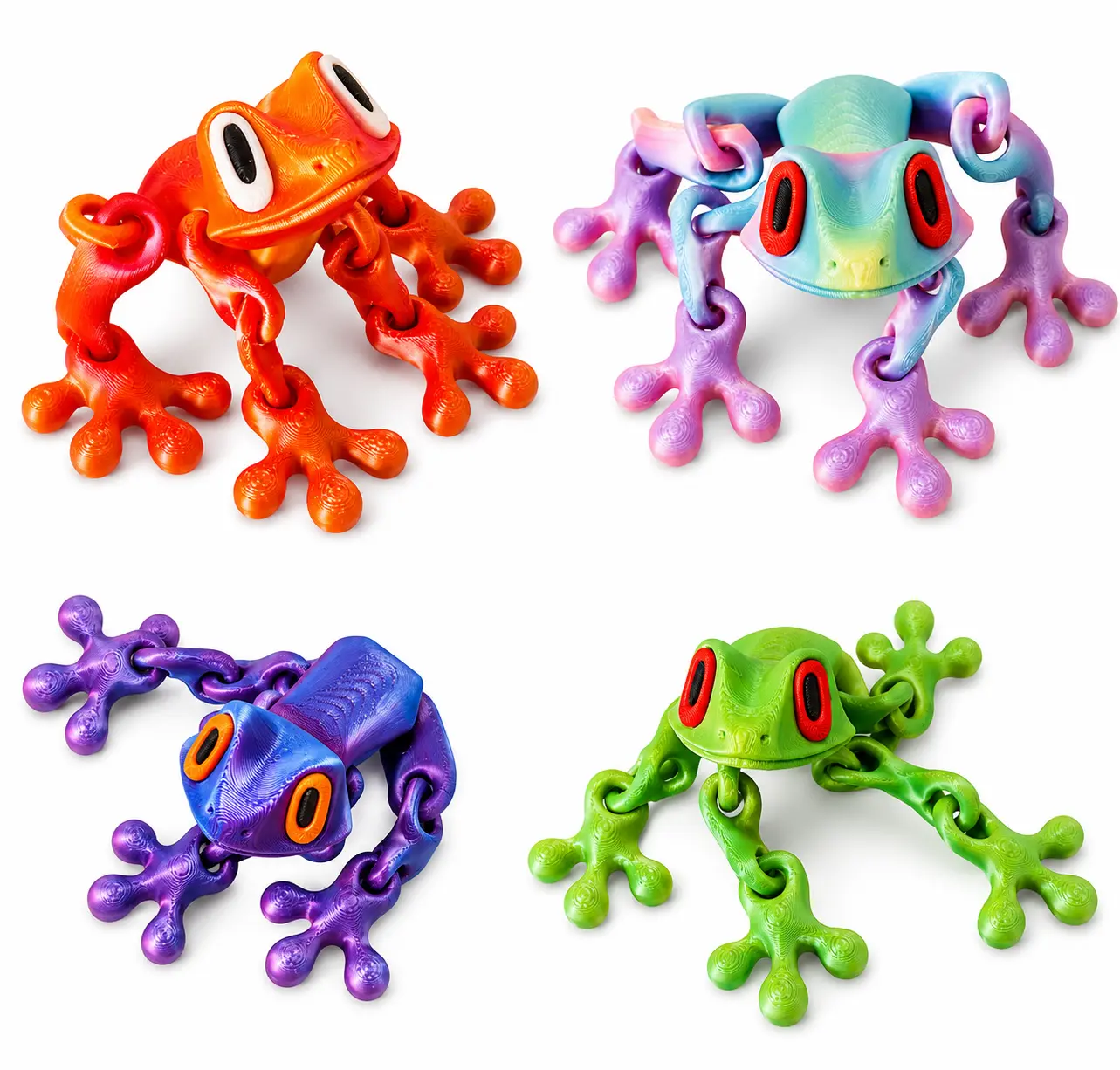 3D Printed Articulated Magnetic Frog Decorative Fridge Magnet - Flexible, Lightweight, Movable Magnetic Item, Refrigerator Decorating Magnets, Playful Locker Decoration, Ideal Gift for Kids, Home Supplies