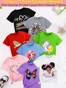 8 styles of fashionable pattern printed tops, randomly send one,