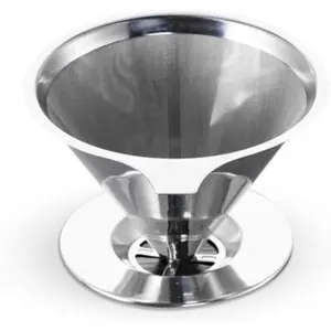 Coffee Filter, Fine Mesh Coffee Maker, Stainless Steel Pour Over Coffee Dripper, , Lightweight, Paperless, Fits Standard Sized Coffee Pots and Cups
