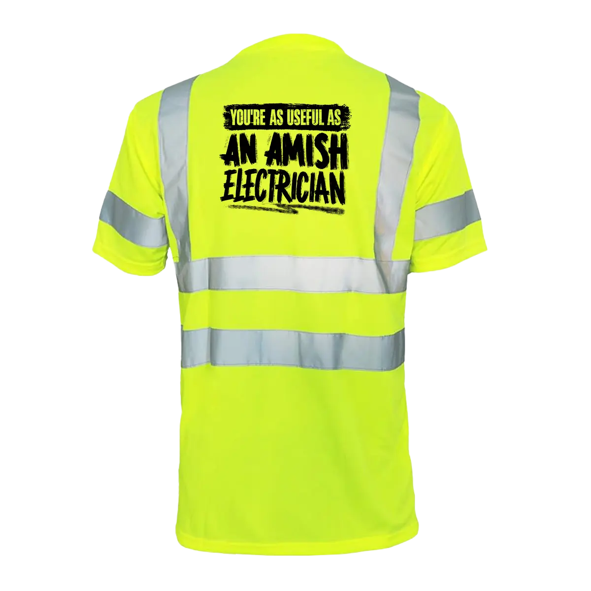 Amish Electrician Reflective Safety T-Shirt - Hi-Vis Yellow Short Sleeve Crew Neck with ANSI/ISEA 107 Class 2 Compliance for Everyday Wear High Visibility Vest