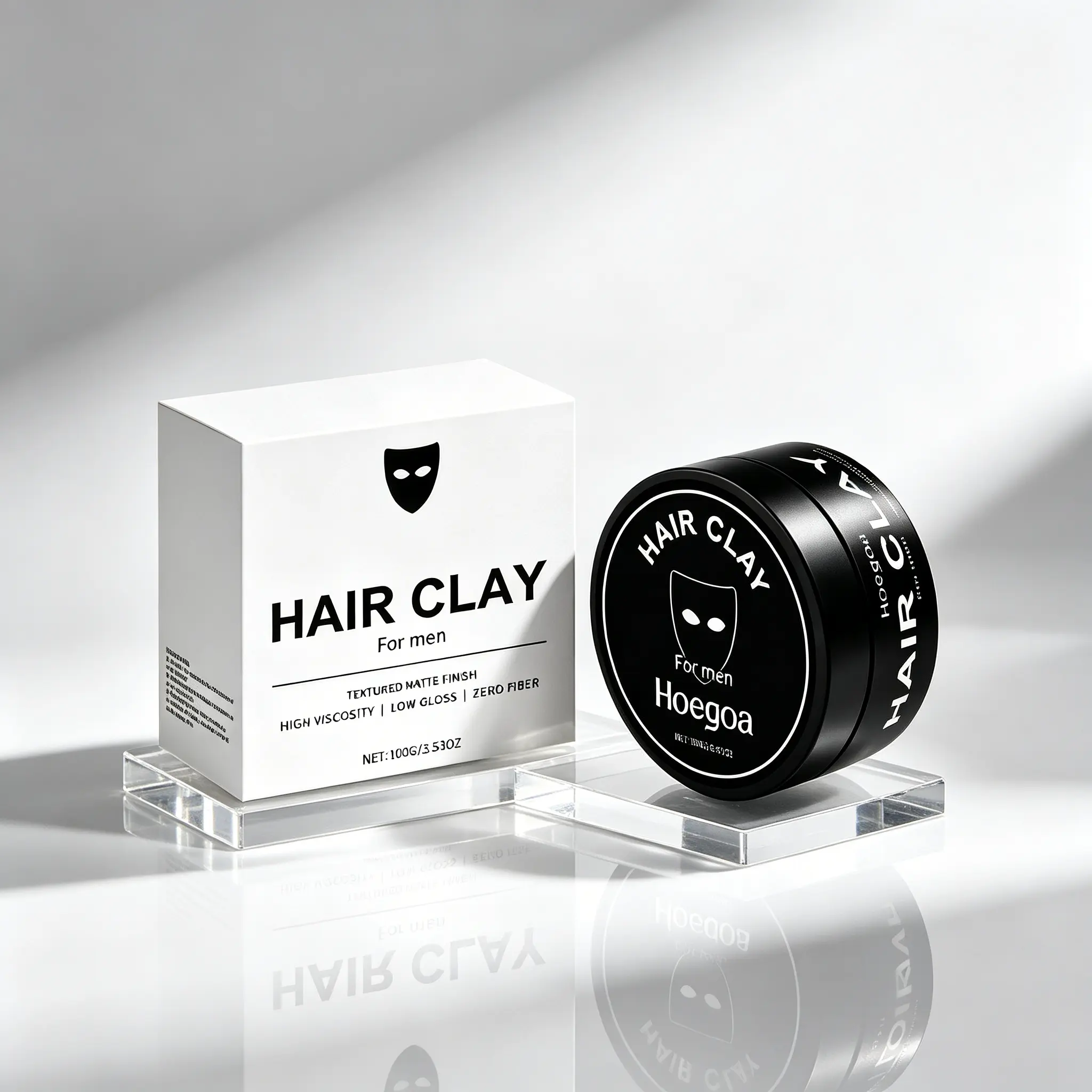High Viscosity Hair Clay for Haircare, Daily Styling - Matte Textured Finish, Low Shine, Firm Hold, 0 Fiber, 3.53oz/100g