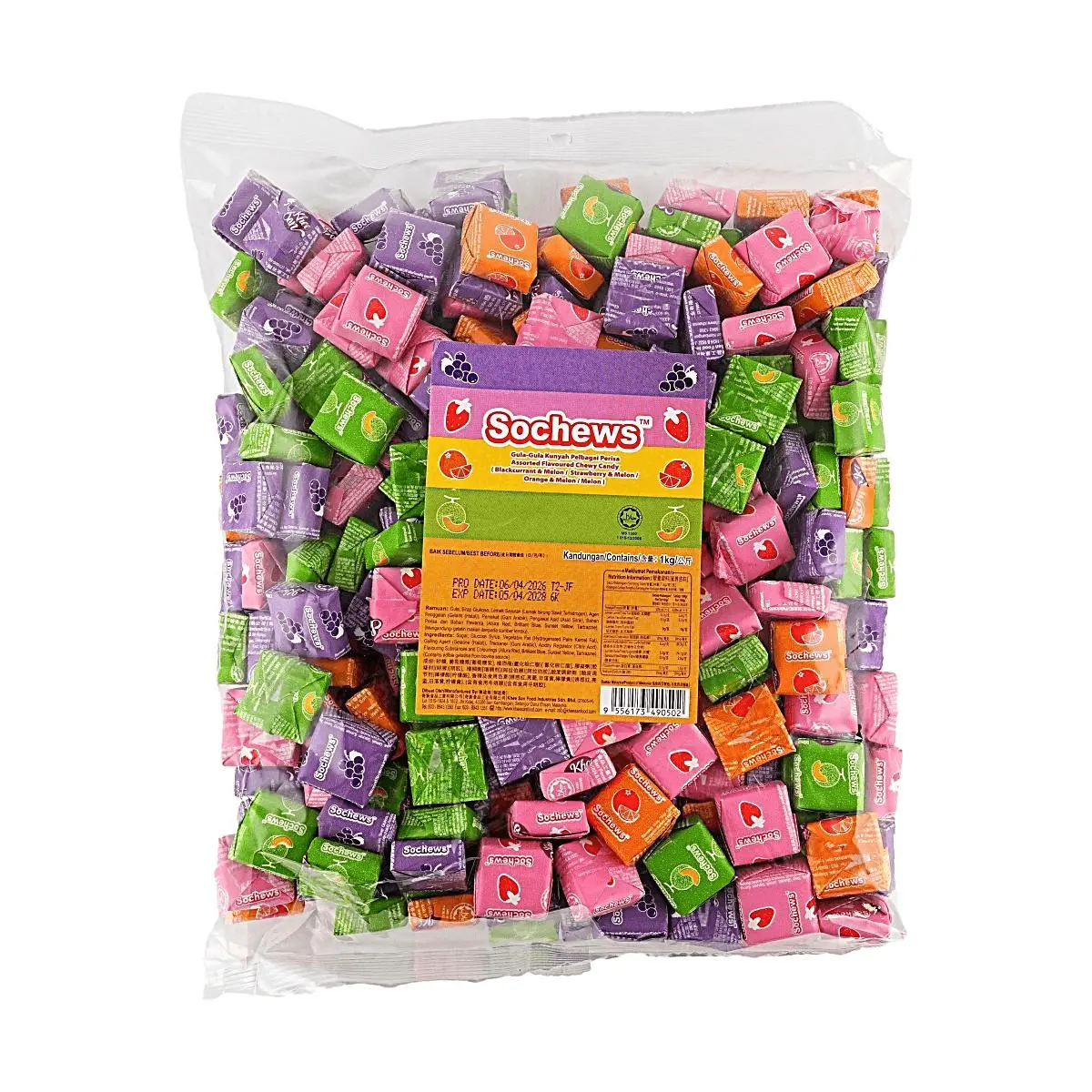 SOCHEWS Assorted Fruit Flavored Gummy Candy - 1kg Share Pack, Perfect for Snacks & Parties SOCHEWS Assorted Fruit Flavored Gummy Candy - 1kg Share Pack, Perfect for Snacks & Parties