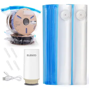 ELEGOO Filament Vacuum Storage Kit with with Upgraded Auto Pump and Bags, 20 Pack Vacuum Sealed Bags for Keeping 3D Printer Filament Dry(13.8 * 12.6 inch)