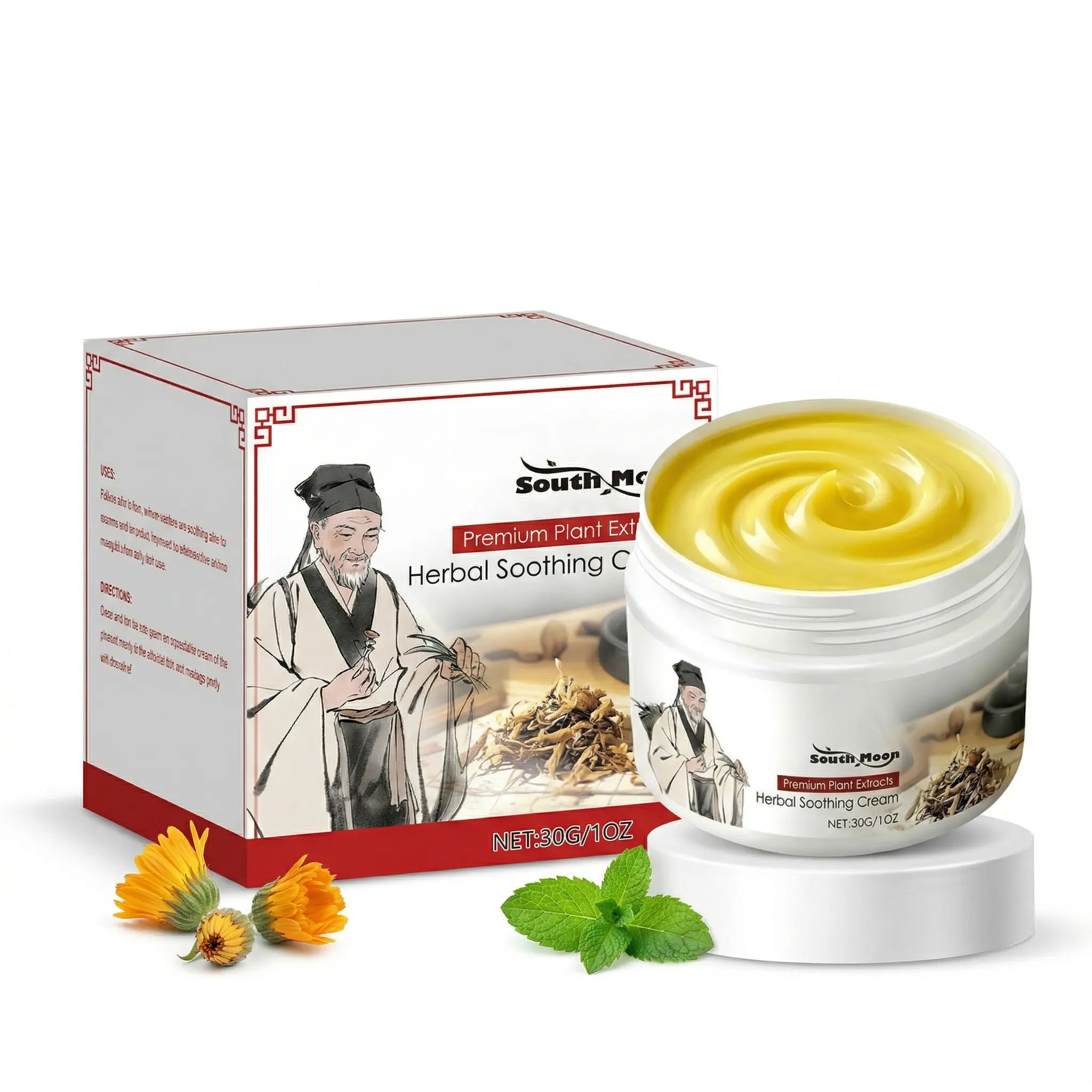 Herbal Soothing Cream for Anti-Itch Relief and Skin Barrier Repair, Non-Greasy Hydrating Ointment with Plant Extracts for Adults, Moisturizing Cream, Independent Packaging, Moisturizers, Cracked Feet Care