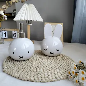 Miffi shaped cute ceramic hand sanitizer dispenser cartoon soap dispenser and little rabbit piggy bank as gifts for friends
