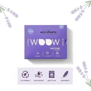 Eco-Friendly Laundry Detergent Sheets – 64 Biodegradable, Hypoallergenic Lavender-Scented Strips | Up to 128 Loads | Travel-Friendly, Vegan