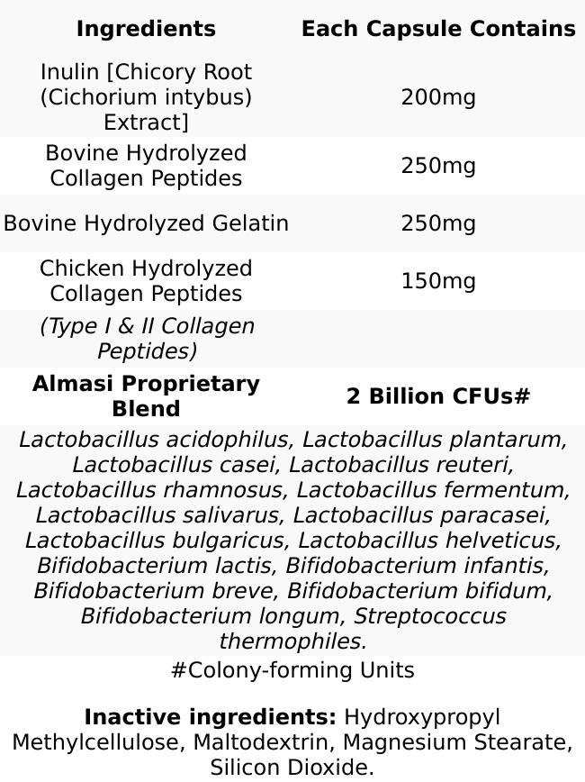 Almasi Probiotics Collagen 30s Caps Almasi Probiotics Collagen 30s Caps