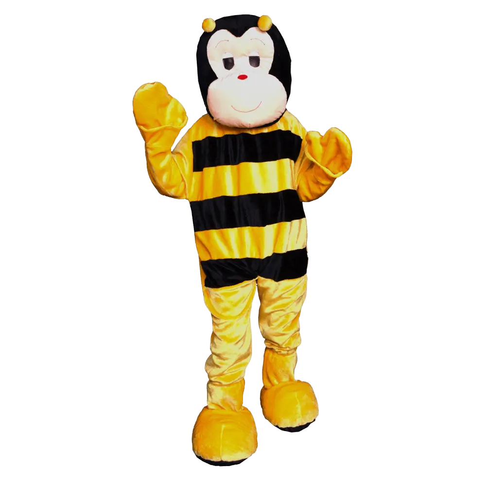 Bumble Bee Mascot Costume For Adults - Full Body Jumpsuit with Head Mask, Hand Gloves & Shoes Cover - Cute Funny Costume - Perfect For Halloween, Theme Party & School Play Or Birthday - Cosplay Outfit