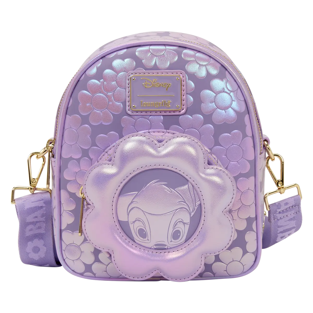 Disney Bambi Trendy Convertible Backpack Purse - Micro Mini Backpack, Crossbody Bag, Polyurethane Material, Cute Design, Character Charms, Trendy Backpack, Backpack Cute