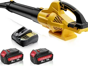 Leaf Blower Cordless with Battery and Charger, 500CFM, 6 Speed Modes, Electric Leaf Blower Compatible with Dewalt 20V Battery & Tools, Blowers for Lawn Care, Blowing Leaves, Dust, Snow