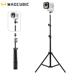 Portable Projector & Floor Tripod Set, 330ANSI Native 1080P Projector with Auto Focus, Practical Desktop Retractable Projector Stand, for Home Cinema, Audio