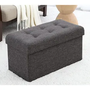 Ornavo Home Medium Foldable Linen Storage Ottoman Bench