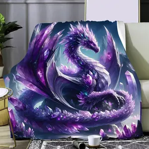 Ultra-Soft Flannel Throw Blanket With Unique Dragon Design - Versatile For Couch, Bed, Or Gift |   HD Printed, All-Season Comfort