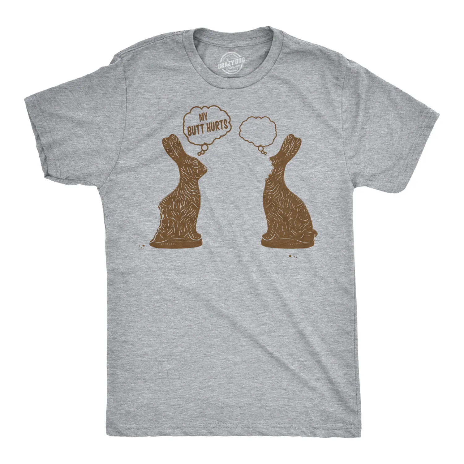 Mens Faceless Chocolate Bunny Funny Half Eaten Easter Gift Adult Gift T Shirt Mens Funny T Shirts Cool Vintage Fashion T-Shirt Gift Classic Menswear Easter Apparel for Men Novelty Tees for Guys