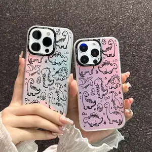 Cute Dinosaur Color-Changing Mobile phone case for iPhone 16 15 14 13 12 11 X XS PRO MAX PLUS Mobile phone shockproof protective case|Color changes with angle