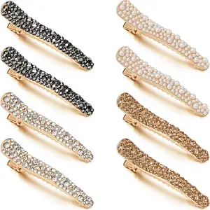 16 Pieces Pearls Rhinestone Hair Clips, Durable Alligator Hairpins for Women Girls Hair Styling Tools Accessories barrettes