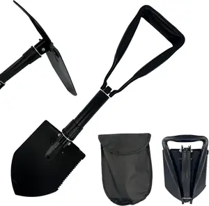 2026 Mini Folding Camping Shovel, Lightweight Portable Small Tactical Survival Shovel, High Carbon Steel Military Shovel Entrenching Tool for Outdoor, Hiking, Digging, Backpacking, Car Emergency, Off Road
