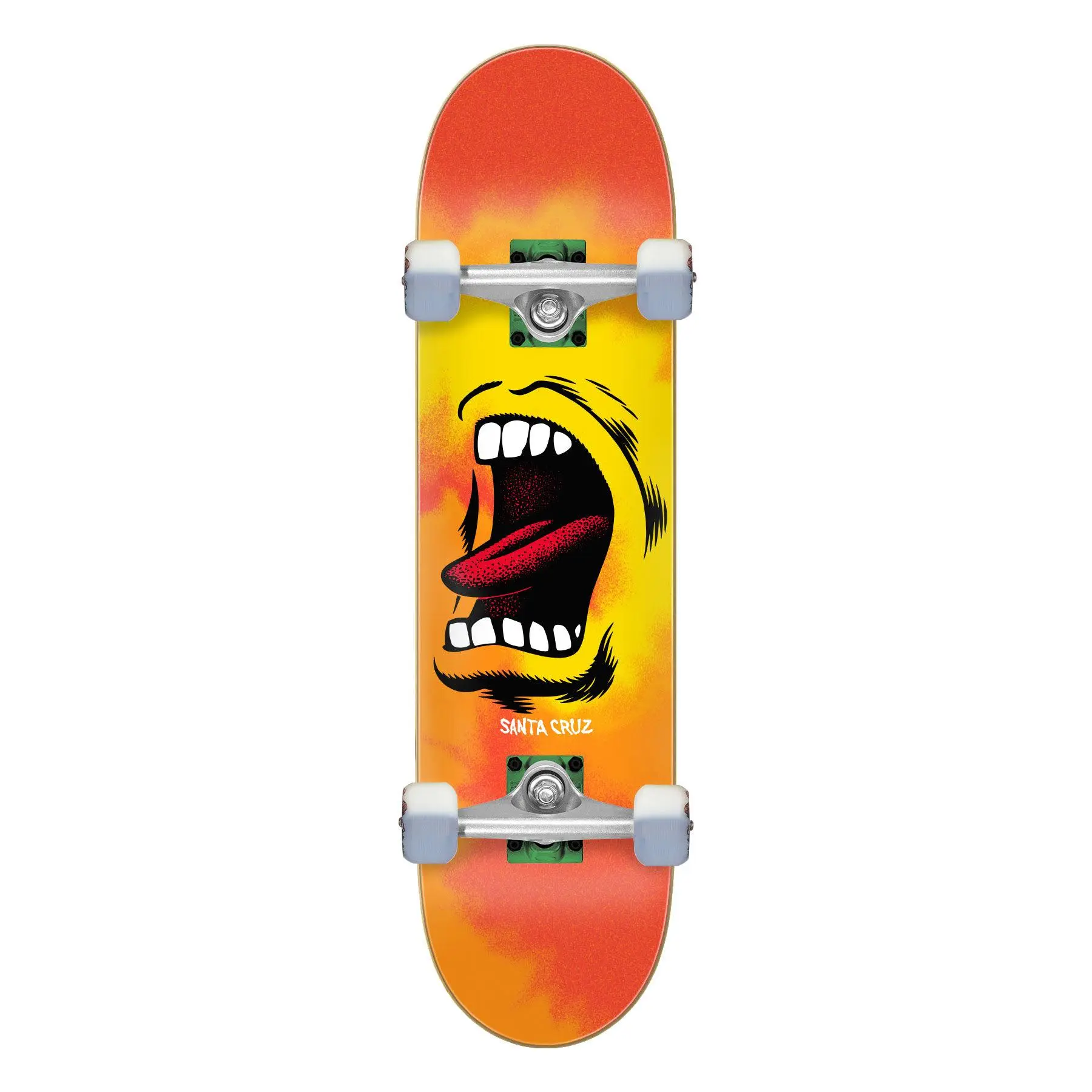 Unisex 8.0in Full Big Mouth Flame Santa Cruz Complete Skateboard, 8x31.25" Birch Deck, Beginner Skating Design, Easy Footing Feature, Quad Skateboards, Krux Trucks, Skateboarding Stuff, Prebuilt Sizing