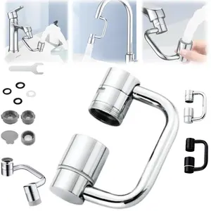 1440° Rotatable Faucet Aerator Extension - for Effortless, All-Angle Control, Rotating Swivel Faucet Aerator Extender, Kitchen Bathroom Sink Faucets Sprayer Attachment with 2 Mode Spray(1PC)