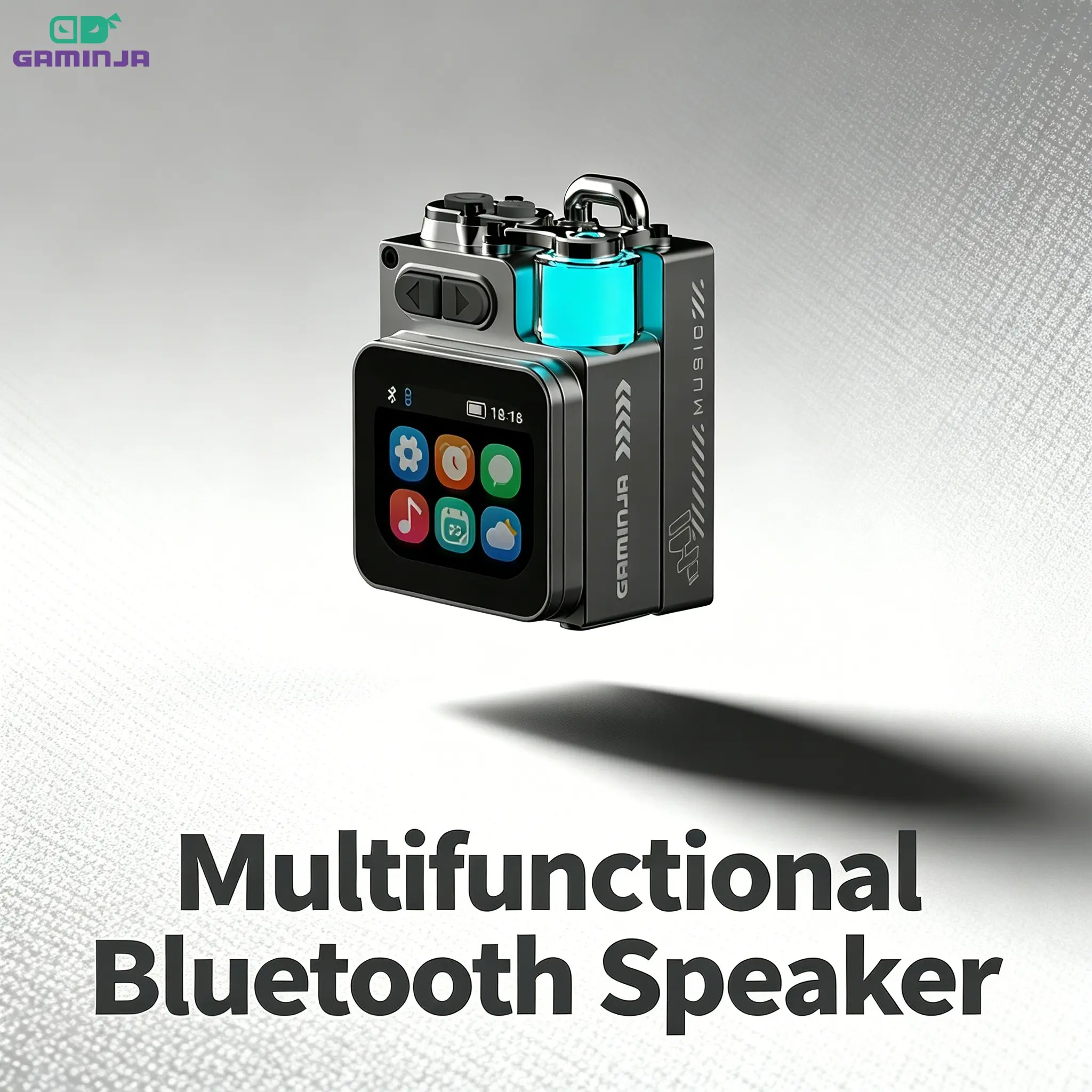 GAMINJA Wireless Portable Speakers, Portable Mini Multi-function Wireless Music Player, Rechargeable Stereo Radio Speaker with Cool Light for Home Office, Multifunctional Desktop Speaker