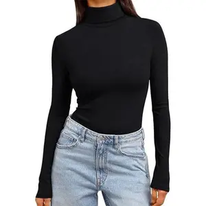 Women's Long Sleeve Shirt - 2025 Fashion Basic Turtleneck Thermal Top for Winter Layering & Everyday Wear