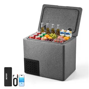 【FathersDayGift】VEVOR 12 Volt Refrigerator, 21.1 QT/ 20L Car Fridge, Portable Ultra-Light EPP Freezer, APP Control Electric Compressor, 12V/24V DC, 14℉ to 50℉, for Truck Van RV SUV Boat Travel Camping