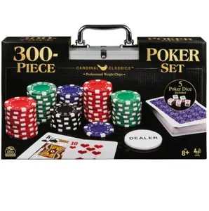 Spin Master Games, Cardinal Classics, 300-Piece Poker Set with Aluminum Carrying Case & Professional Weight Chips & Poker Dice, for Ages 8+