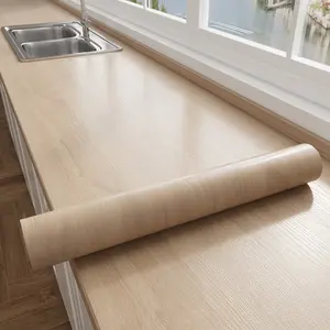 Thick Wood Grain Waterproof Wallpaper Roll, Self-Adhesive Peel off Wall Sticker, Removable Oil Proof Splash Background Cover, Kitchen Bathroom Furniture Appliance, Self Adhesive PVC