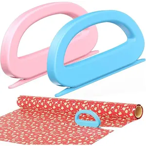 Dual Ended Wrapping Paper Cutter 2-Pack (4 Blades), Sliding Gift Wrap Cutter for Wrapping, Paper Cutting Tool for Christmas, Holidays, and Birthdays